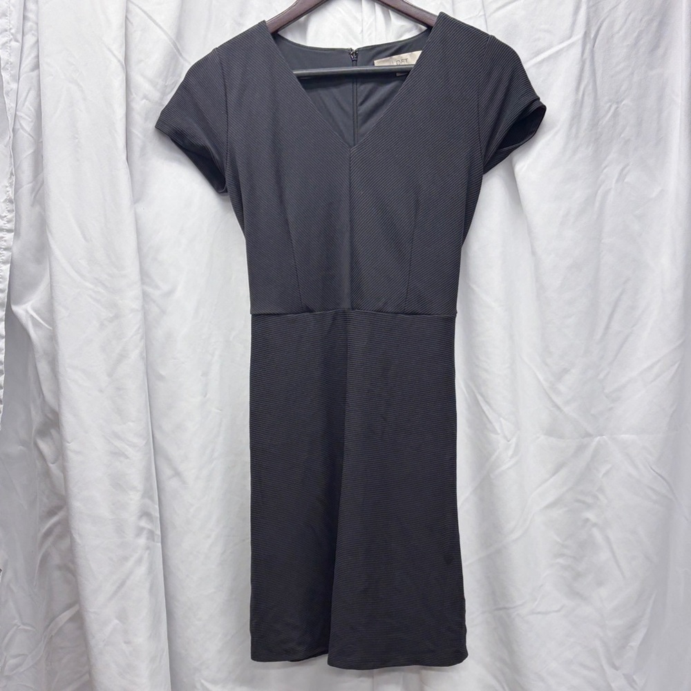 LOFT Black Textured Mini Dress